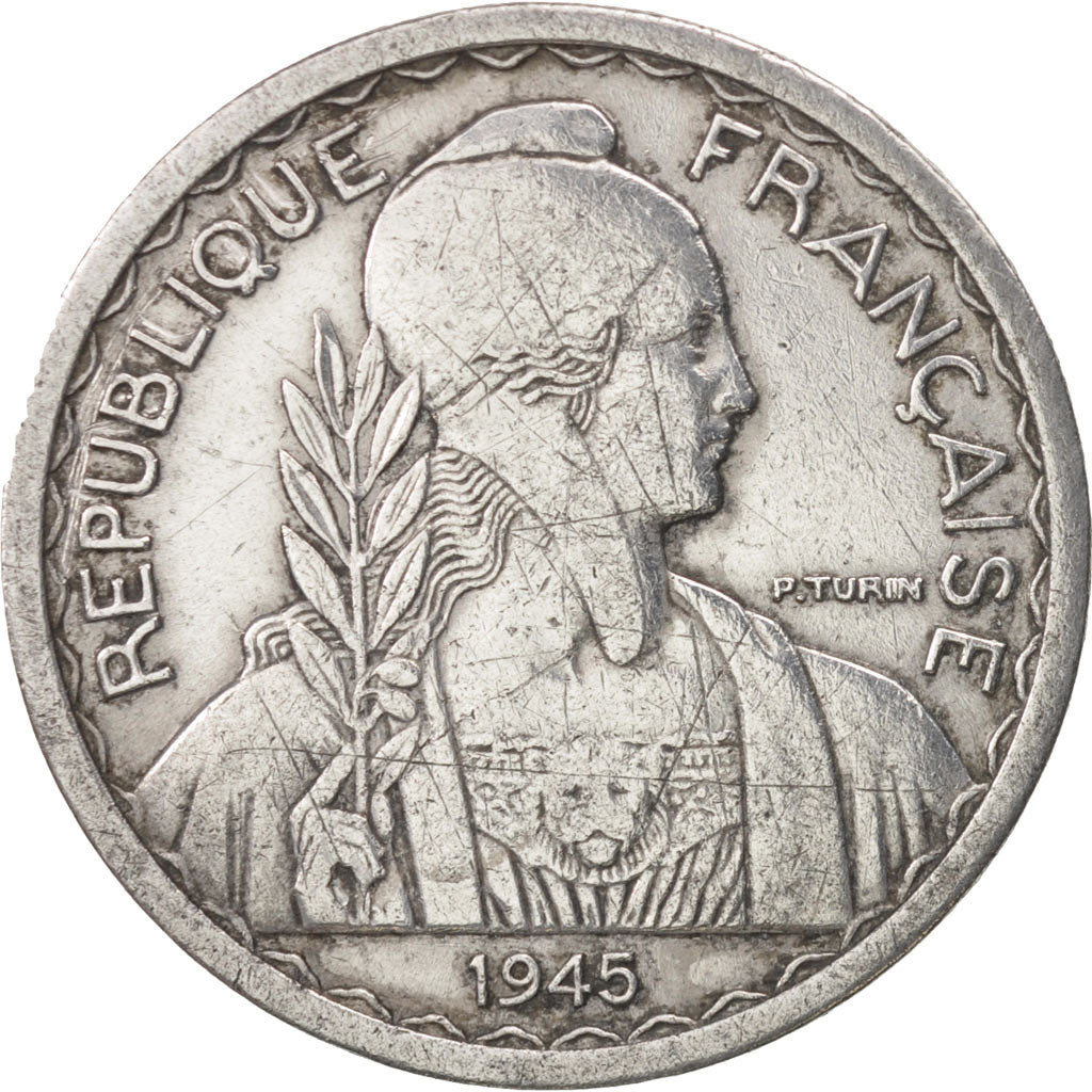 Coin, FRENCH INDO-CHINA, 20 Cents, 1945, Castelsarrasin, AU(50-53), Aluminum