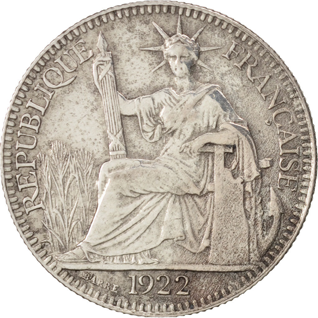 FRENCH INDO-CHINA,10 Cents,1922,Paris,TTB+,Argent,KM:16.1,Lecompte 163