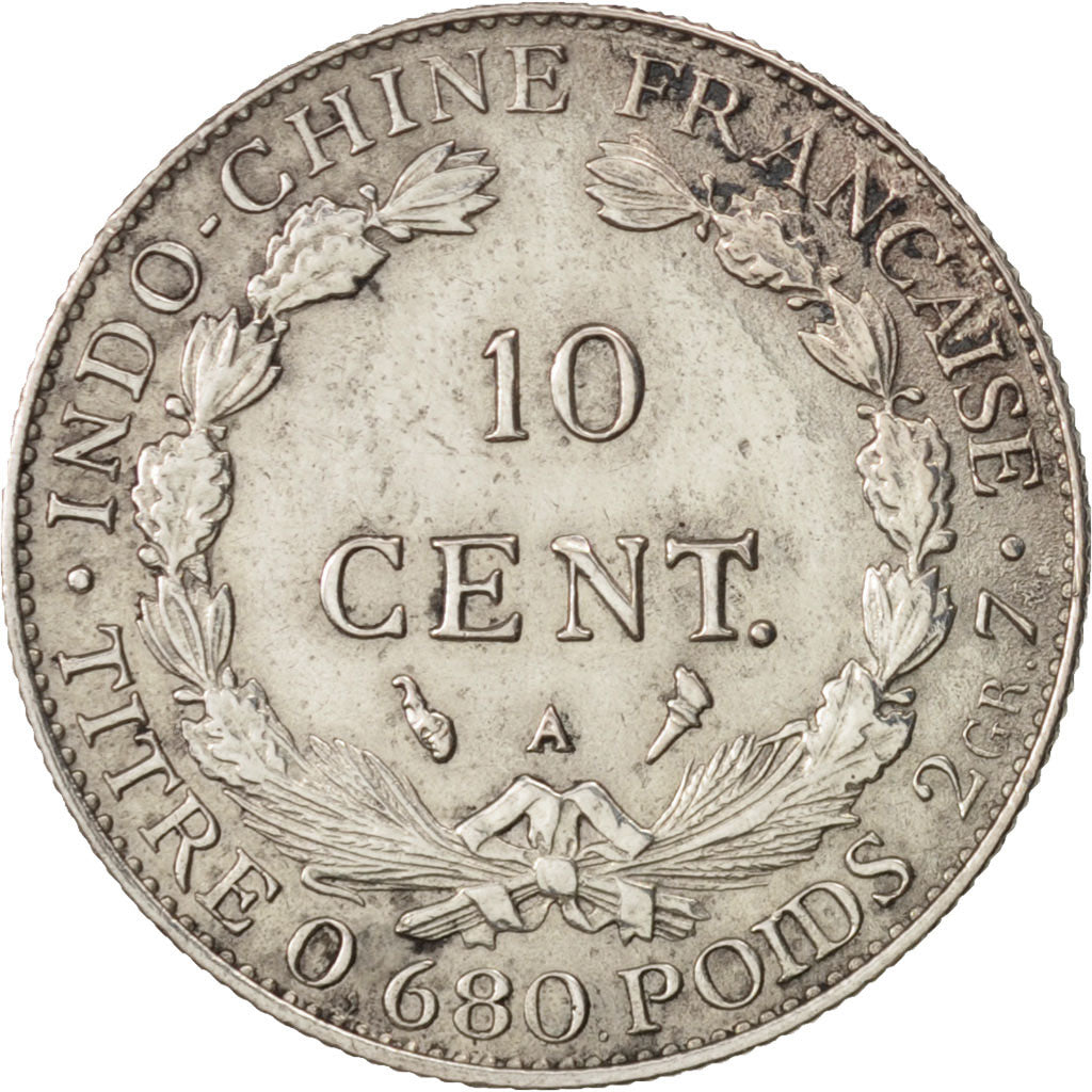 FRENCH INDO-CHINA,10 Cents,1922,Paris,TTB+,Argent,KM:16.1,Lecompte 163