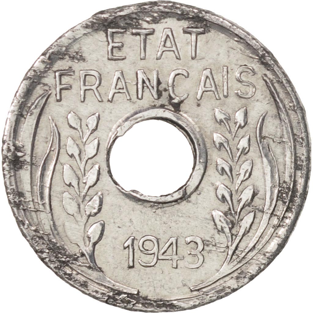 FRENCH INDO-CHINA, Cent, 1943, EF(40-45), Aluminum, KM:26