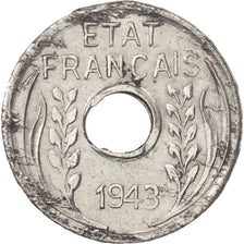 FRENCH INDO-CHINA, Cent, 1943, EF(40-45), Aluminum, KM:26