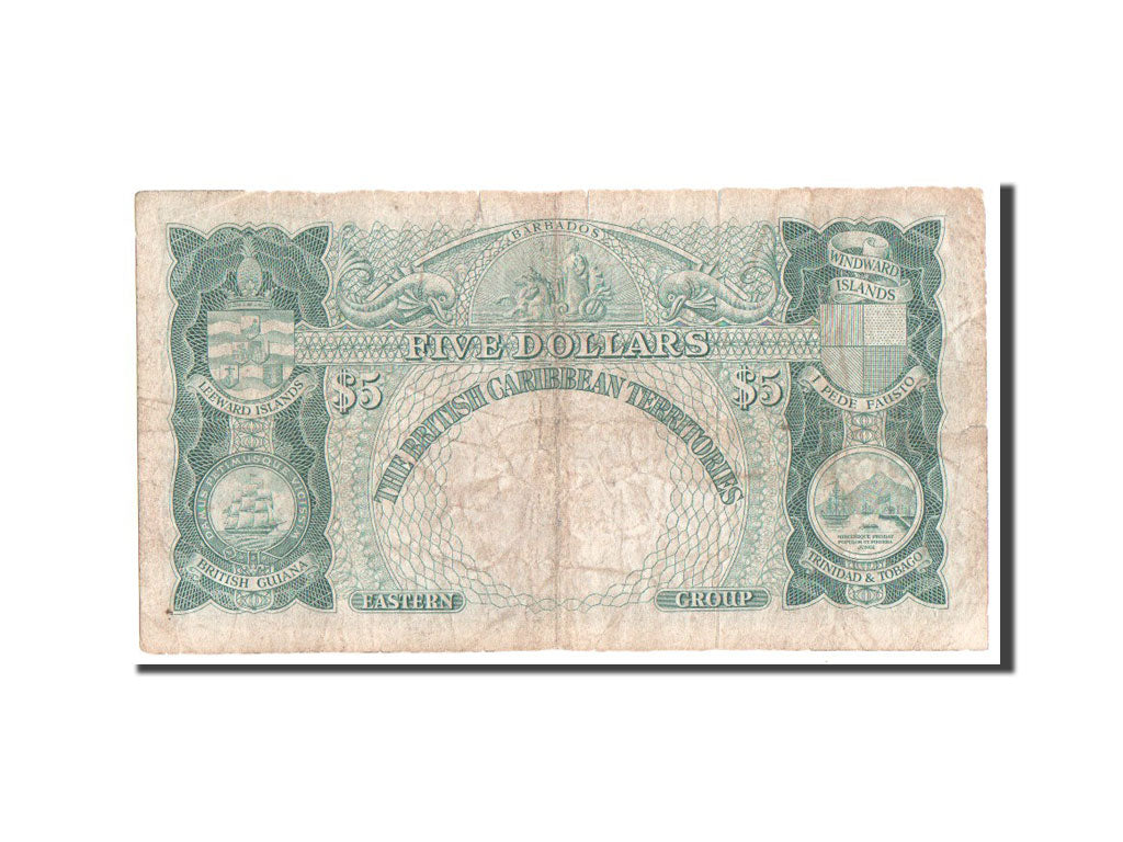 Banknote, British Caribbean Territories, 5 Dollars, 1957, F(12-15)