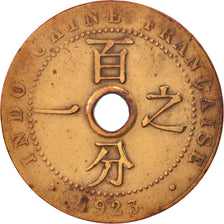 FRENCH INDO-CHINA, Cent, 1923, Paris, VF(20-25), Bronze, KM:12.1