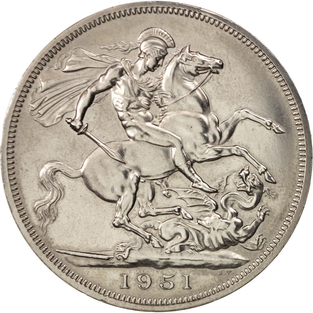 Great Britain, George VI, Crown, 1951, MS(60-62), Copper-nickel, KM:880