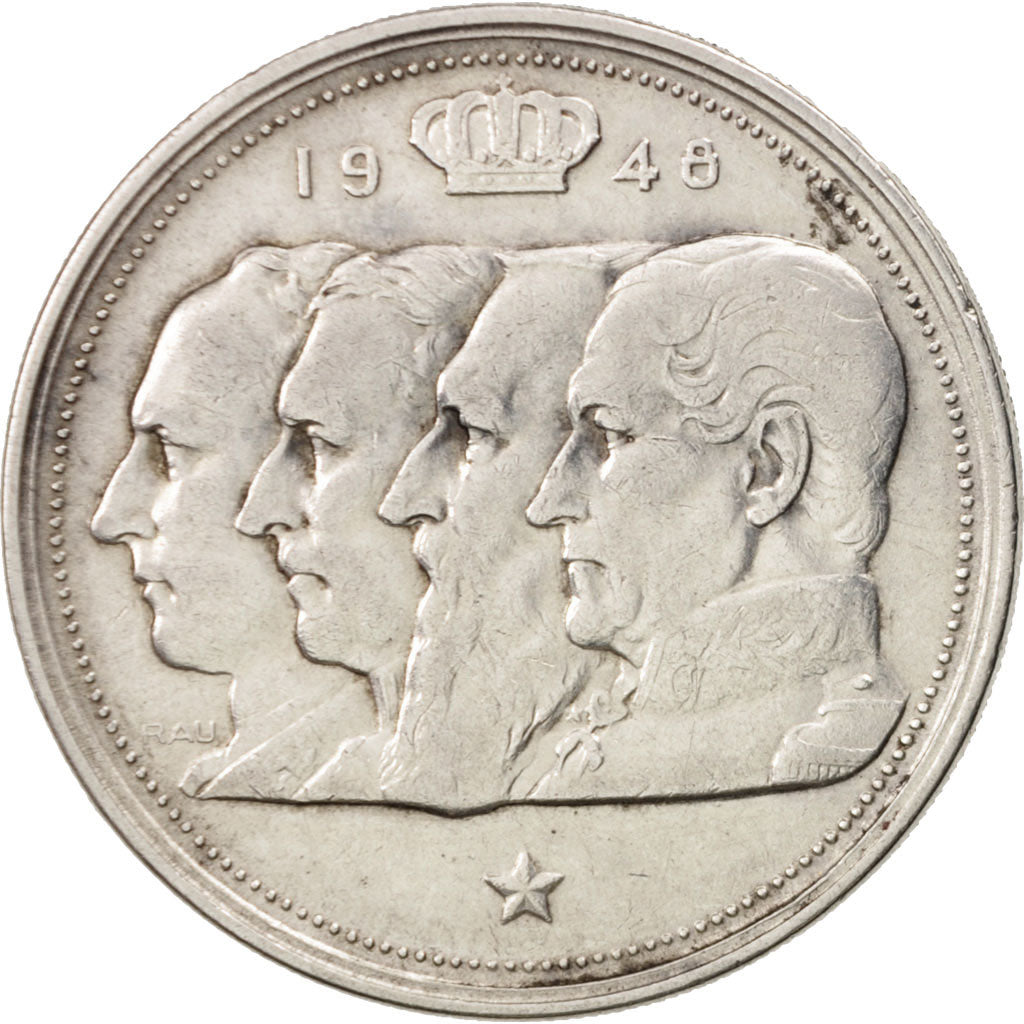 Belgio, 100 Francs, 100 Frank, 1948, BB, Argento, KM:138.1