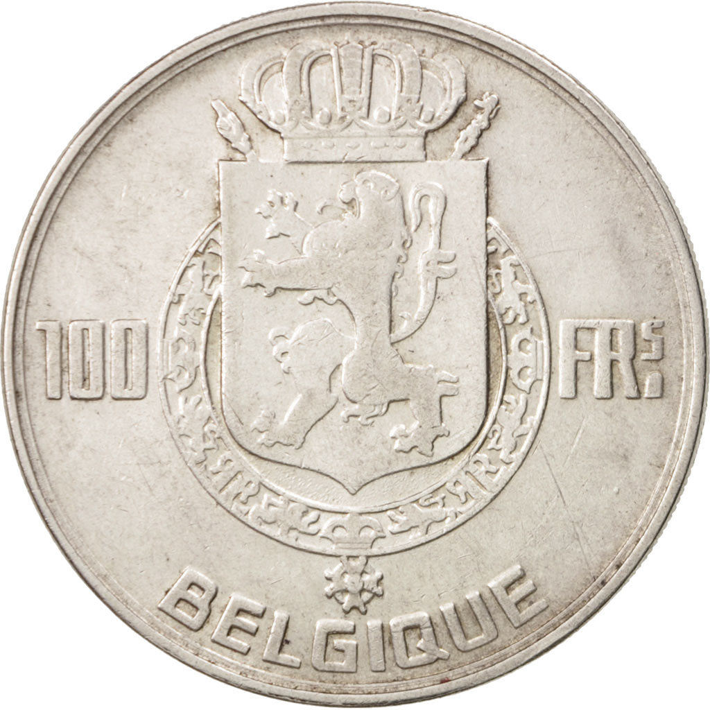 Belgio, 100 Francs, 100 Frank, 1948, BB, Argento, KM:138.1