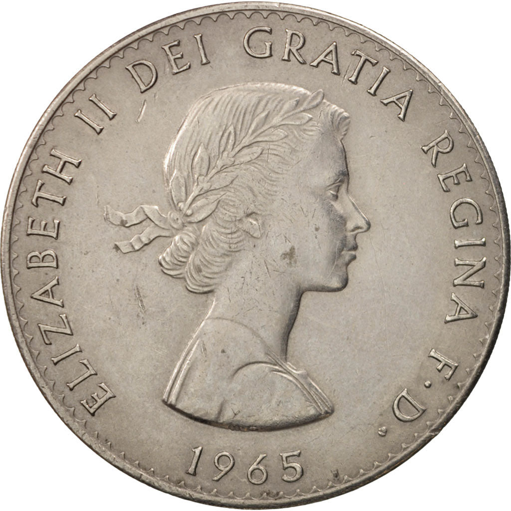 Coin, Great Britain, Elizabeth II, Crown, 1965, AU(50-53), Copper-nickel, KM:910