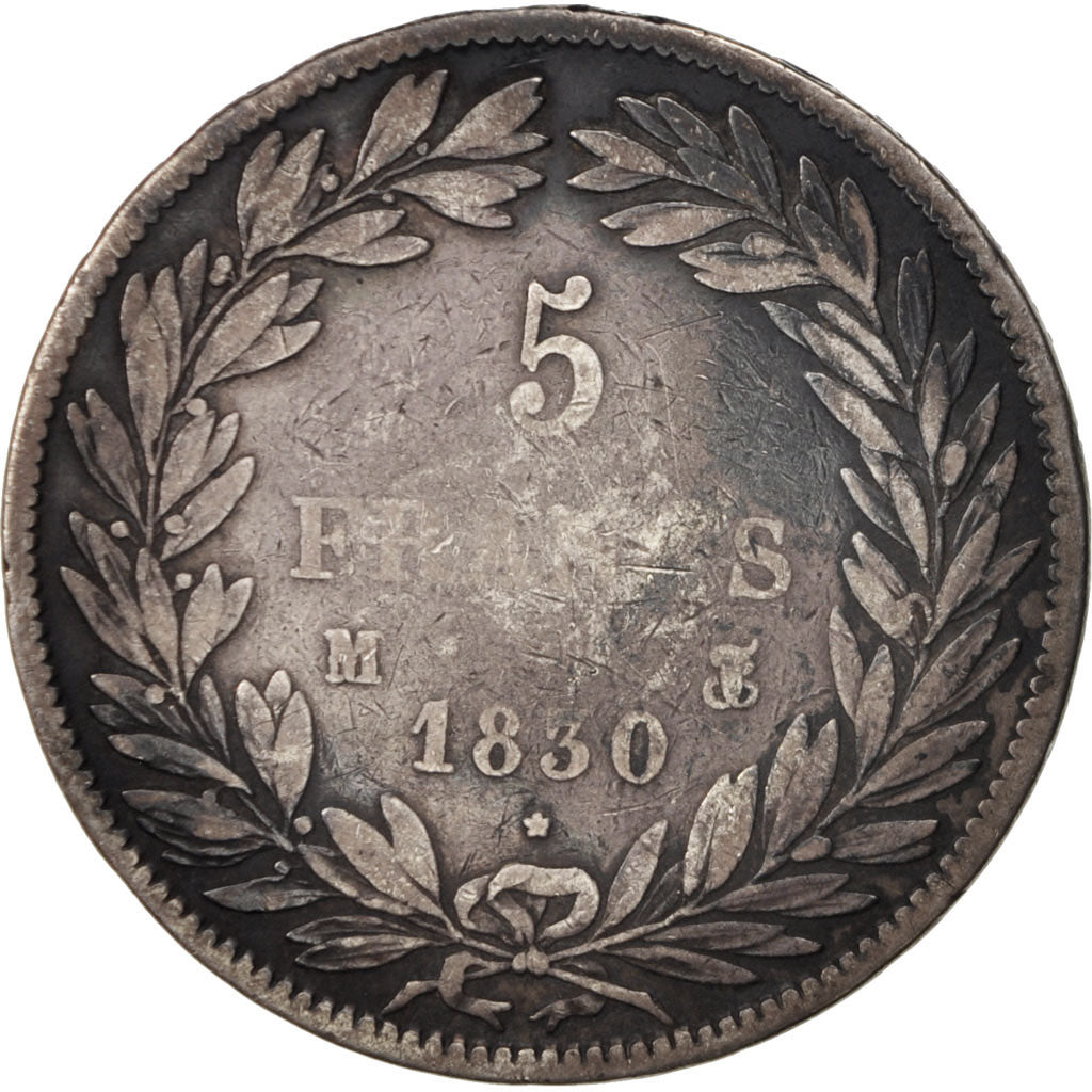 Frankreich, Louis-Philippe, 5 Francs, 1830, Toulouse, S, Silber, KM:735.9