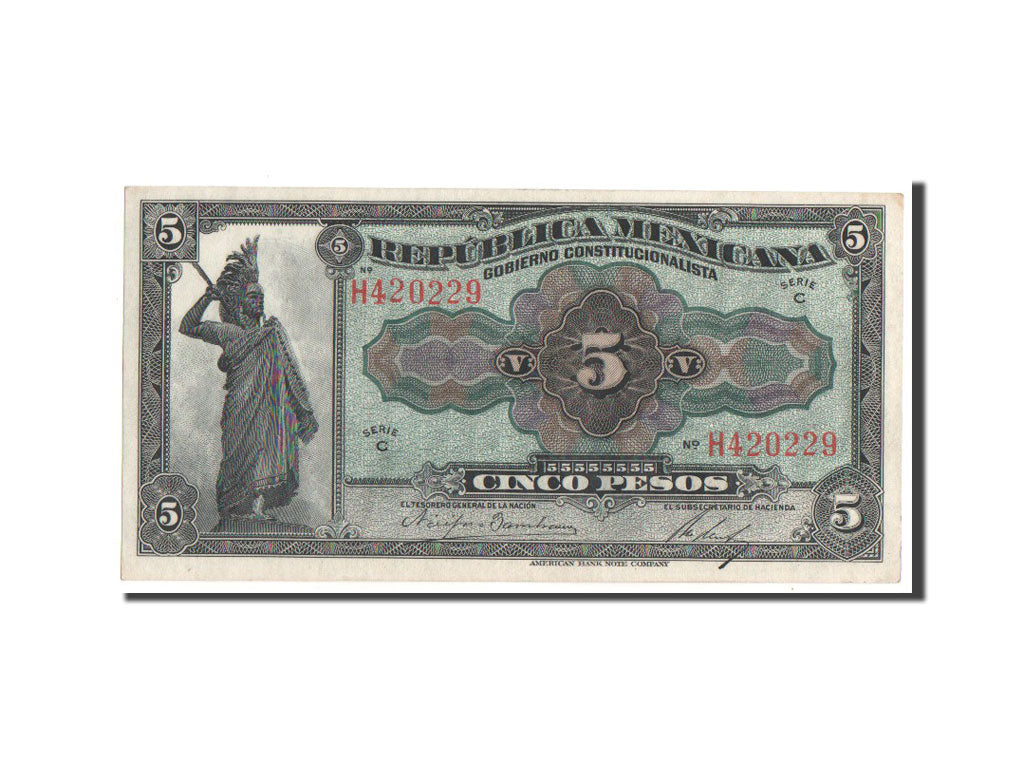 Mexico - Revolutionary, 5 Pesos, 1915, KM #S685a, UNC(64), H