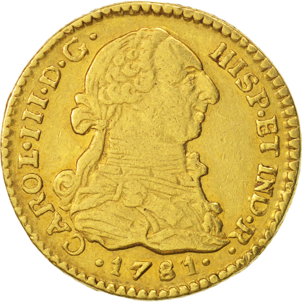 Colombia, Charles III, Escudo, 1781, Popayan, EF(40-45), Gold, KM:48.2