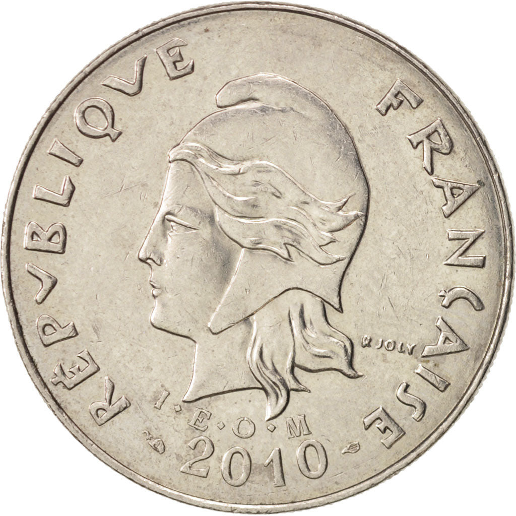 French Polynesia, 20 Francs, 2010, Paris, AU(50-53), Copper-nickel, KM:9a