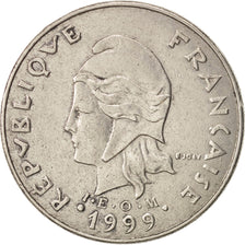 Coin, French Polynesia, 20 Francs, 1999, Paris, AU(50-53), Nickel, KM:9