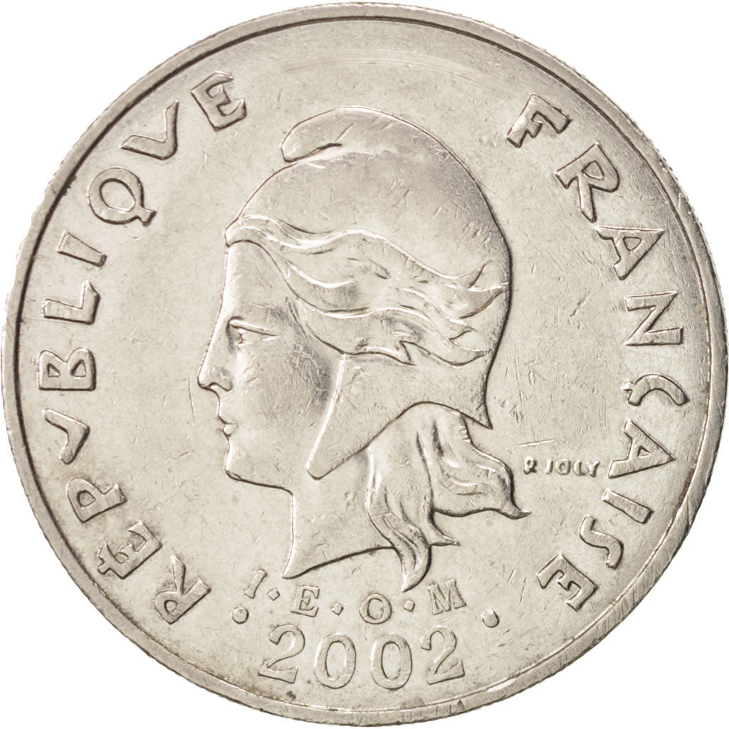 Coin, French Polynesia, 20 Francs, 2002, Paris, AU(50-53), Nickel, KM:9
