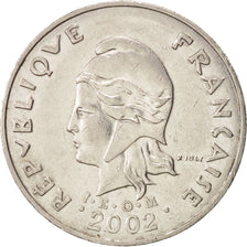 Moneta, Polinesia francese, 20 Francs, 2002, Paris, BB+, Nichel, KM:9