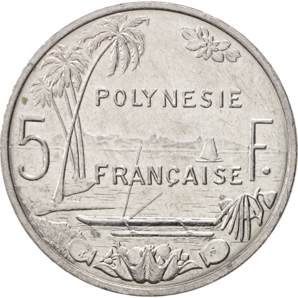 French Polynesia, 5 Francs, 2011, Paris, AU(55-58), Aluminum, KM:12