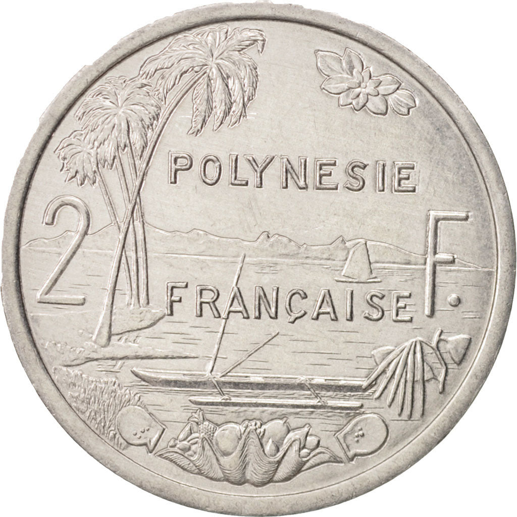 French Polynesia, 2 Francs, 2005, Paris, AU(50-53), Aluminum, KM:10