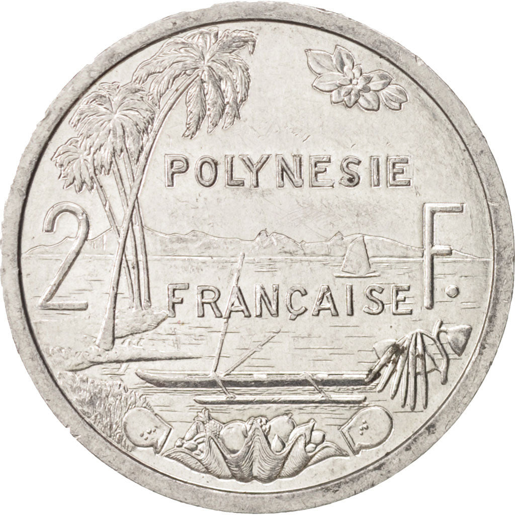 Coin, French Polynesia, 2 Francs, 2010, Paris, AU(55-58), Aluminum, KM:10