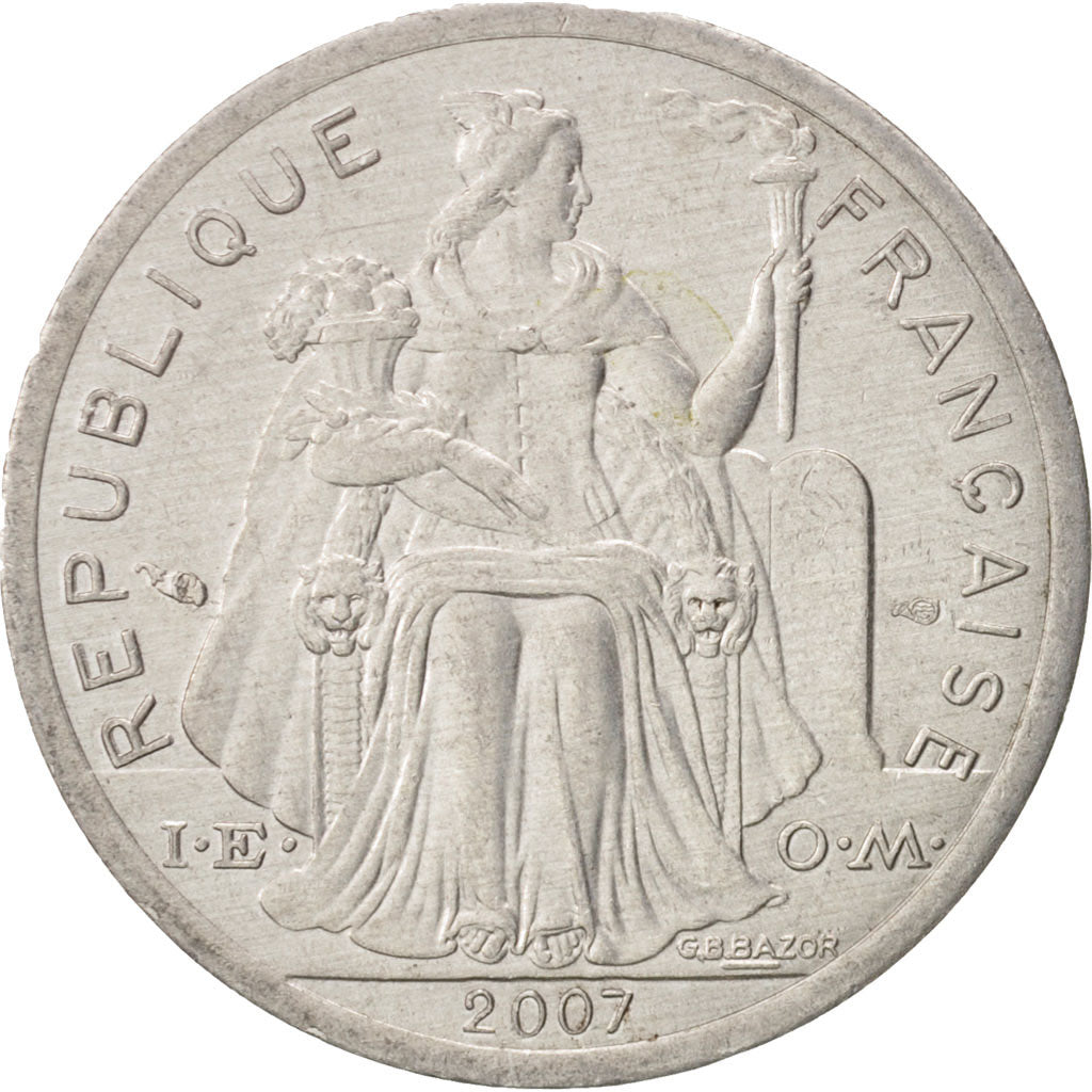 French Polynesia, Franc, 2007, Paris, AU(55-58), Aluminum, KM:11