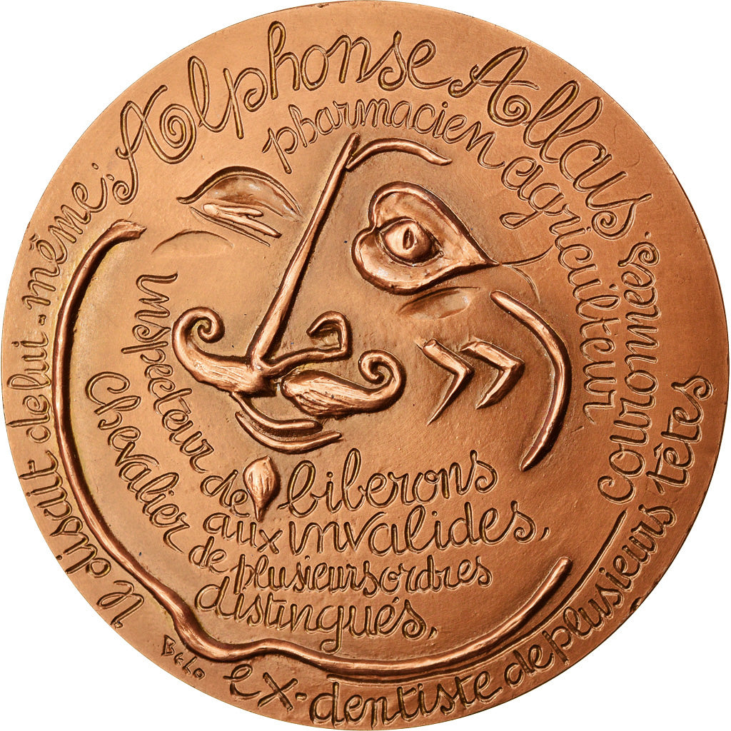 France, Medal, Alphonse Allais, Ecrivain, Arts & Culture, 1967, Belo, MS(64)