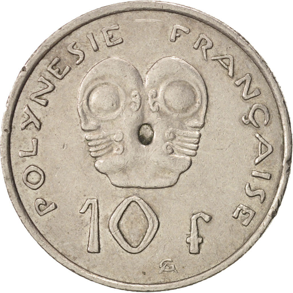 French Polynesia, 10 Francs, 2007, Paris, AU(50-53), Copper-nickel, KM:8a