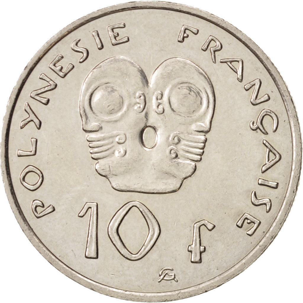 French Polynesia, 10 Francs, 2010, Paris, AU(50-53), Copper-nickel, KM:8a