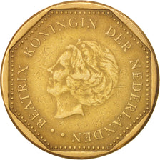 Moneda, Antillas holandesas, Beatrix, 5 Gulden, 1999, MBC, Aureate Bonded Steel