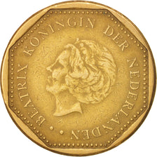 Moneta, Antille olandesi, Beatrix, 5 Gulden, 1999, BB, Acciaio legato dorato