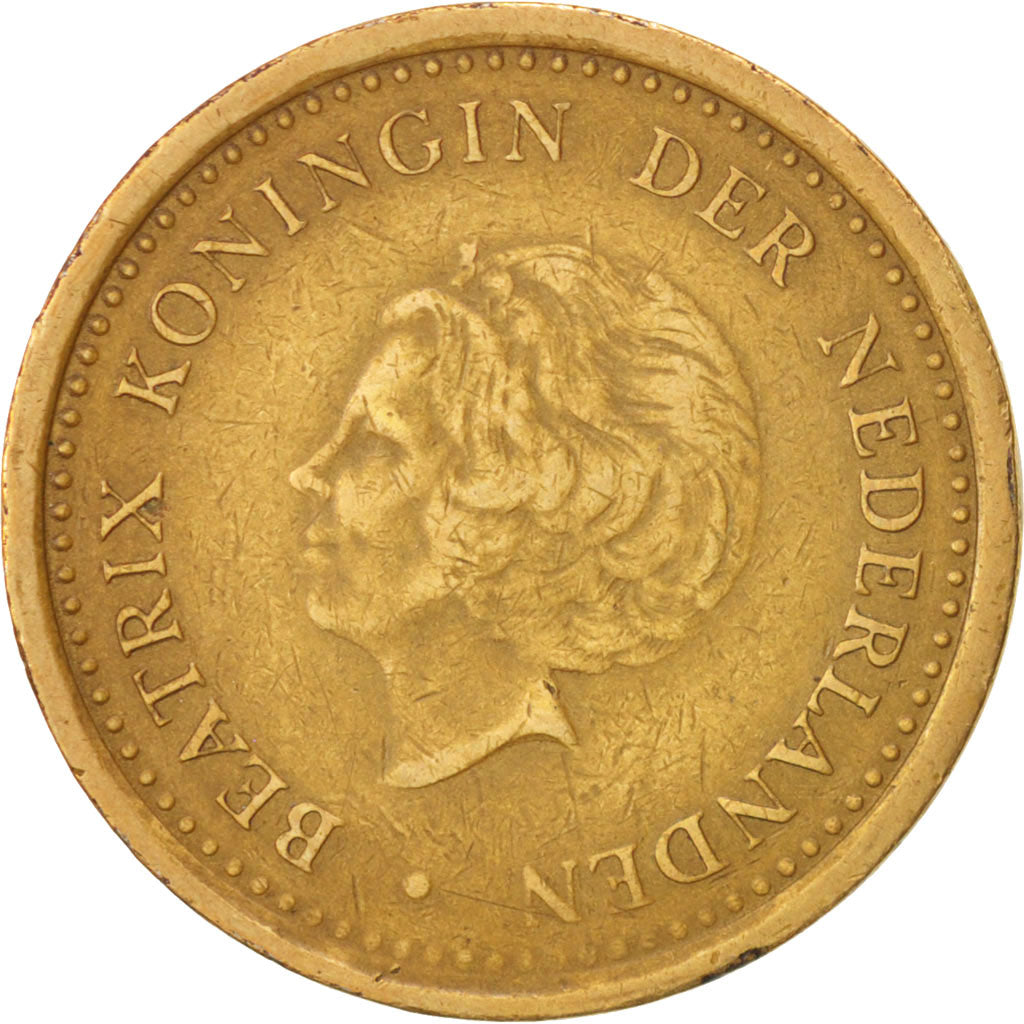 Monnaie, Netherlands Antilles, Beatrix, Gulden, 1991, TTB, Aureate Steel, KM:37