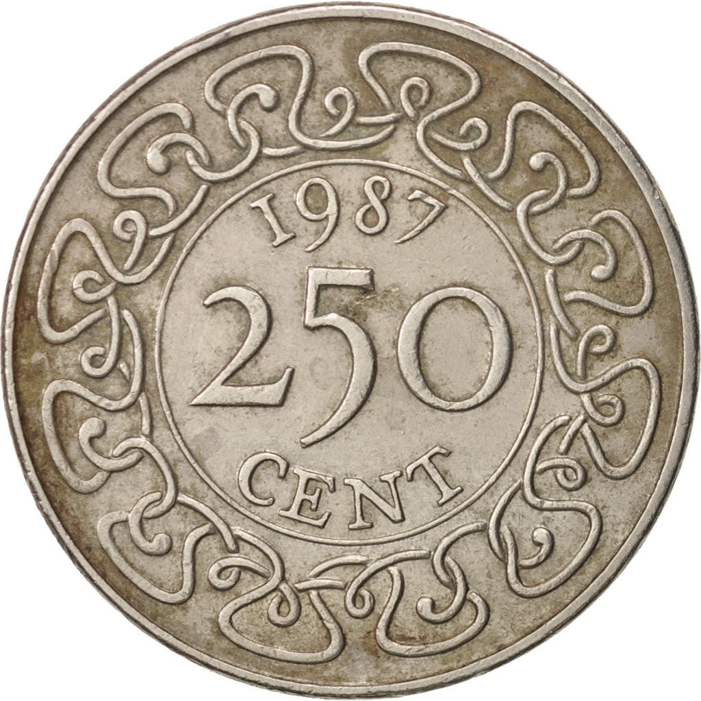 Munten, Suriname, 250 Cents, 1987, ZF+, Copper-nickel, KM:24