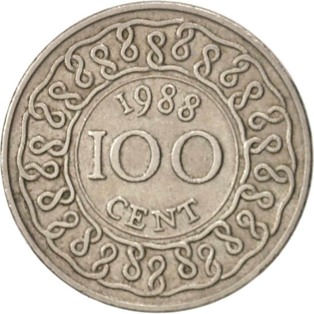 Moneta, Suriname, 100 Cents, 1988, BB+, Rame-nichel, KM:23