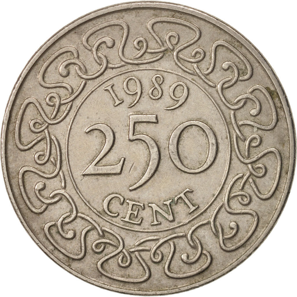 Coin, Surinam, 250 Cents, 1989, AU(50-53), Copper-nickel, KM:24