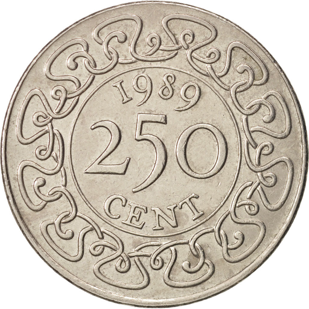 Coin, Surinam, 250 Cents, 1989, AU(55-58), Copper-nickel, KM:24