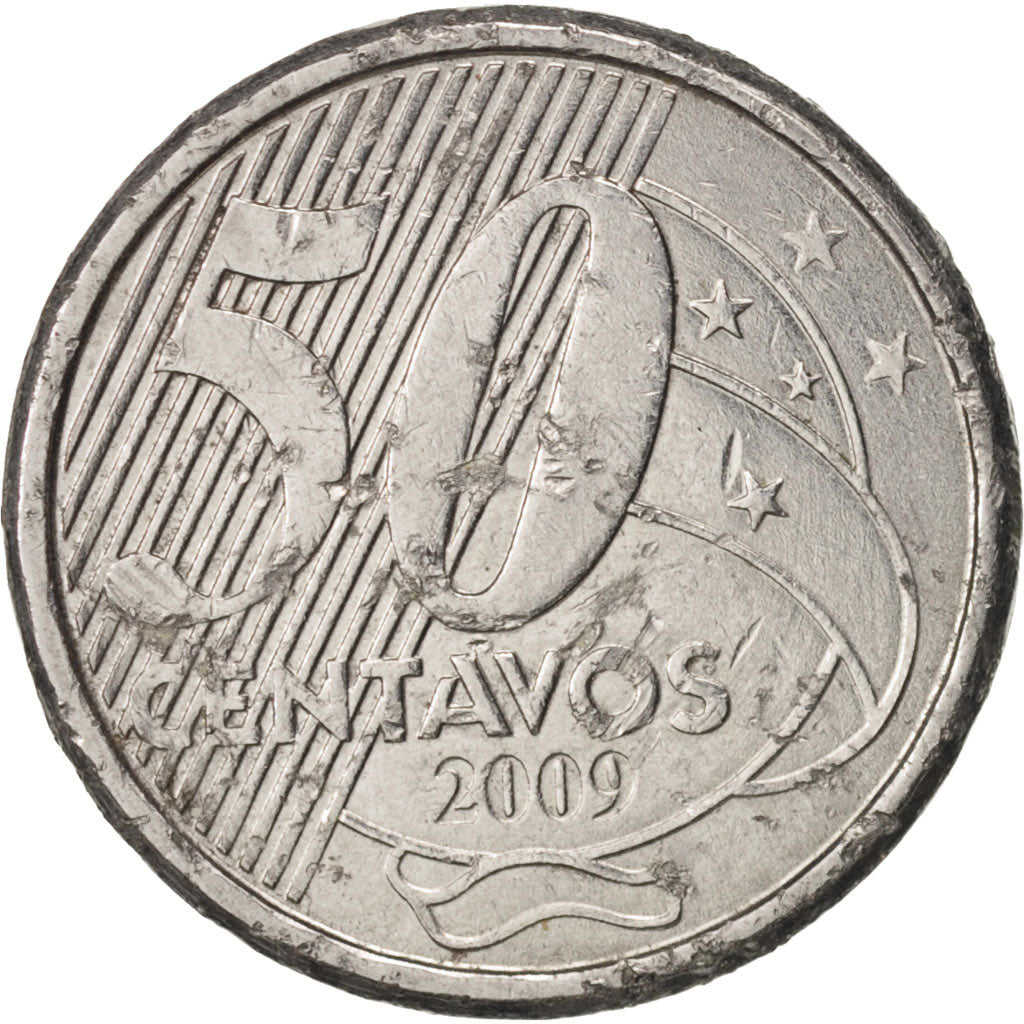 Monnaie, Brésil, 50 Centavos, 2009, TTB+, Stainless Steel, KM:651a