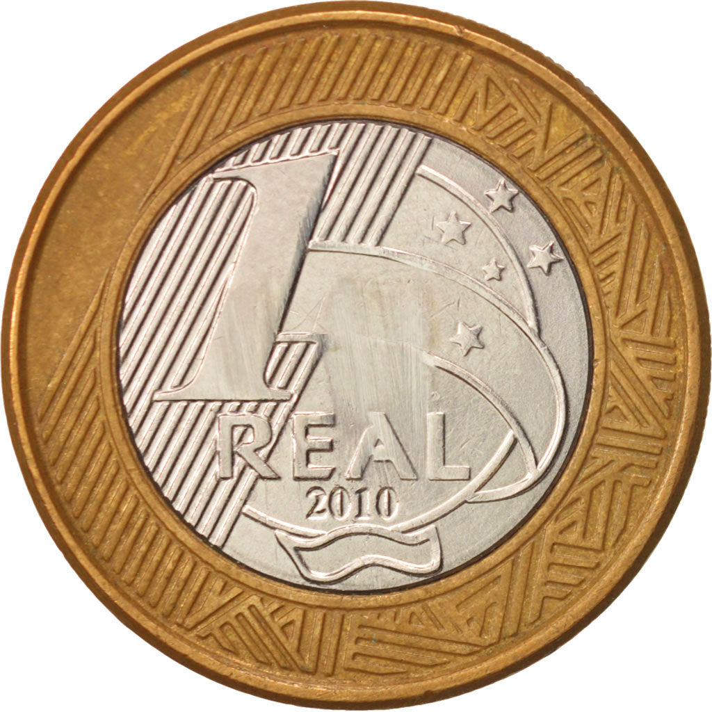 Coin, Brazil, Real, 2010, Rio de Janeiro, AU(50-53), Bi-Metallic, KM:652a