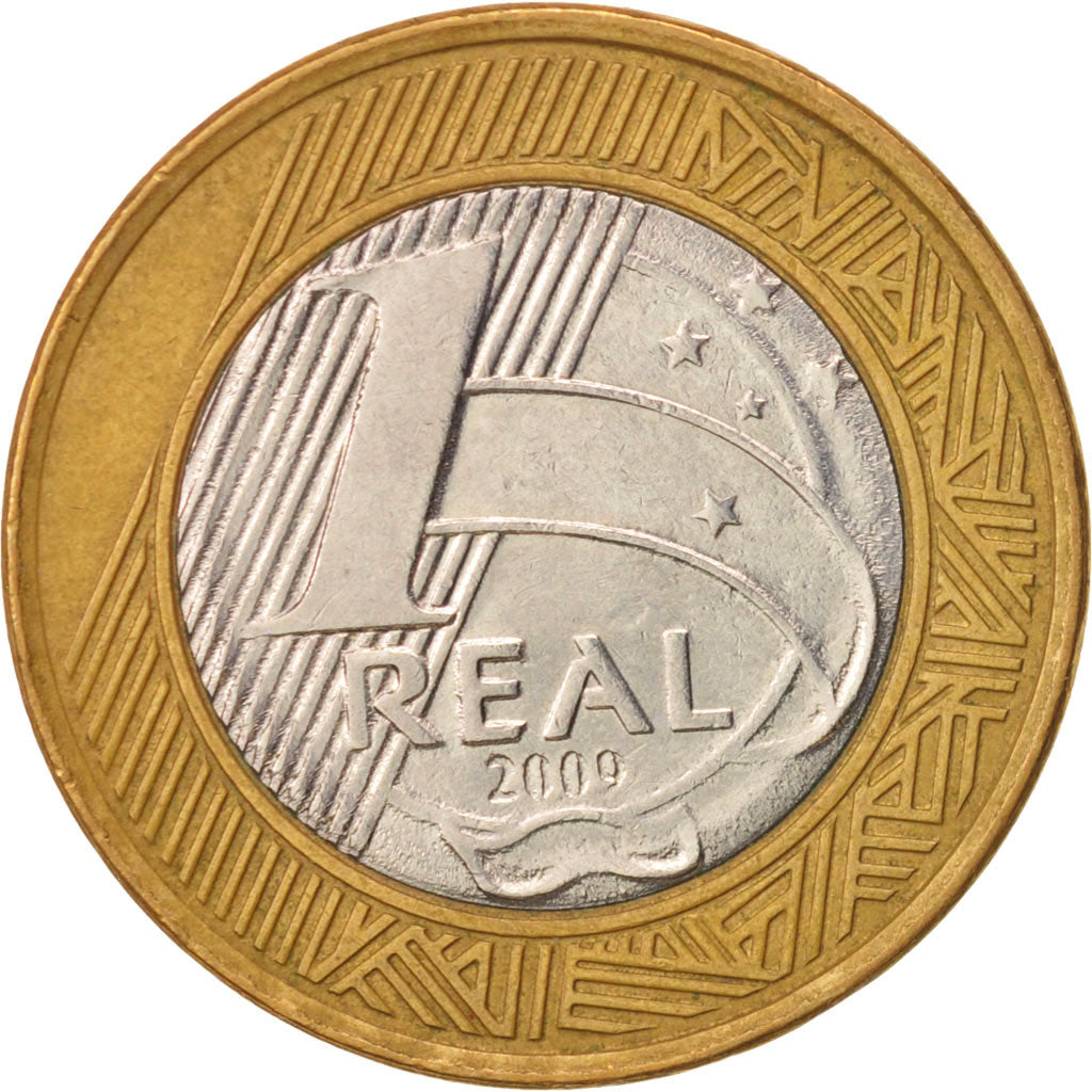 Moneta, Brasile, Real, 2009, Rio de Janeiro, BB+, Bi-metallico, KM:652a