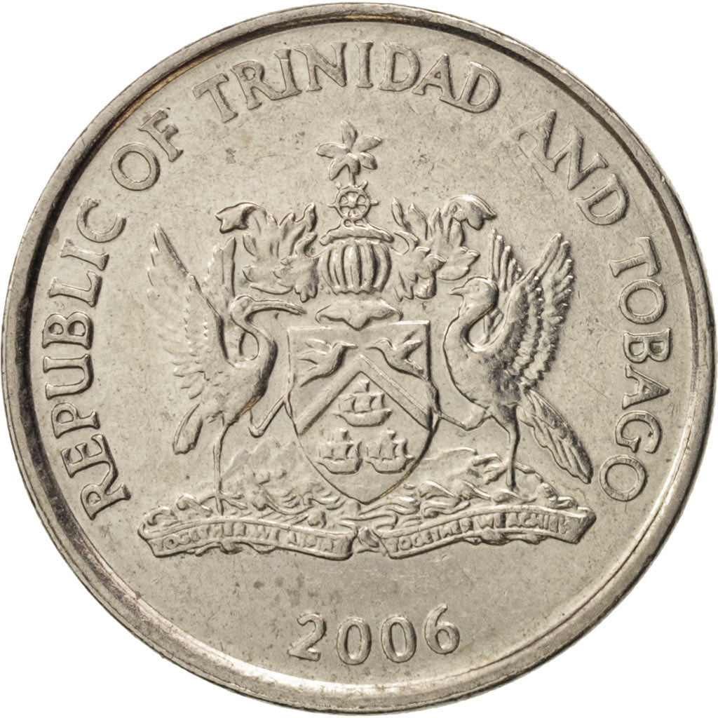 Moneda, TRINIDAD & TOBAGO, 25 Cents, 2006, MBC+, Cobre - níquel, KM:32