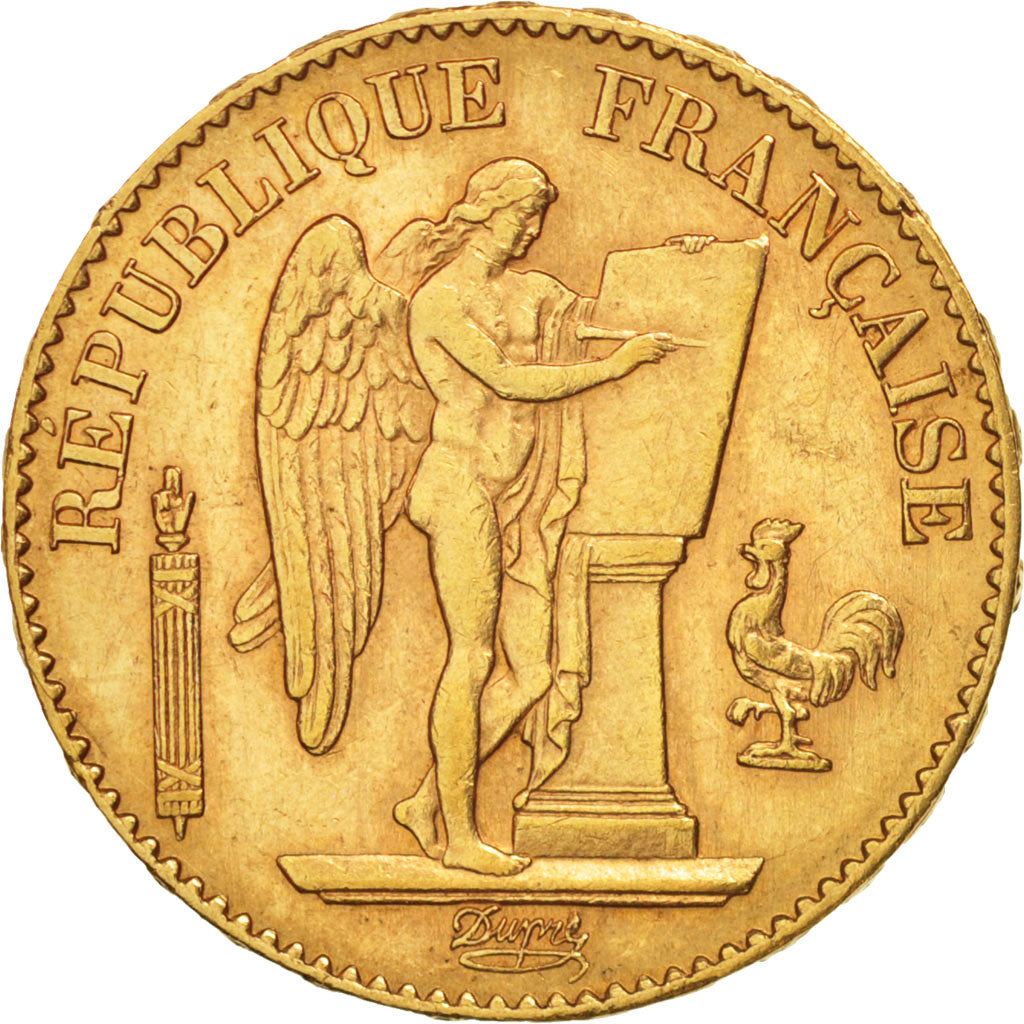 France, Génie, 20 Francs, 1896, Paris, AU(50-53), Gold, KM:825