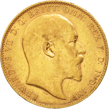 Moneda, Gran Bretaña, Edward VII, Sovereign, 1910, MBC+, Oro, KM:805