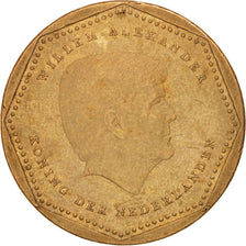 Netherlands Antilles, 5 Gulden, 2014, AU(50-53), Aureate Steel