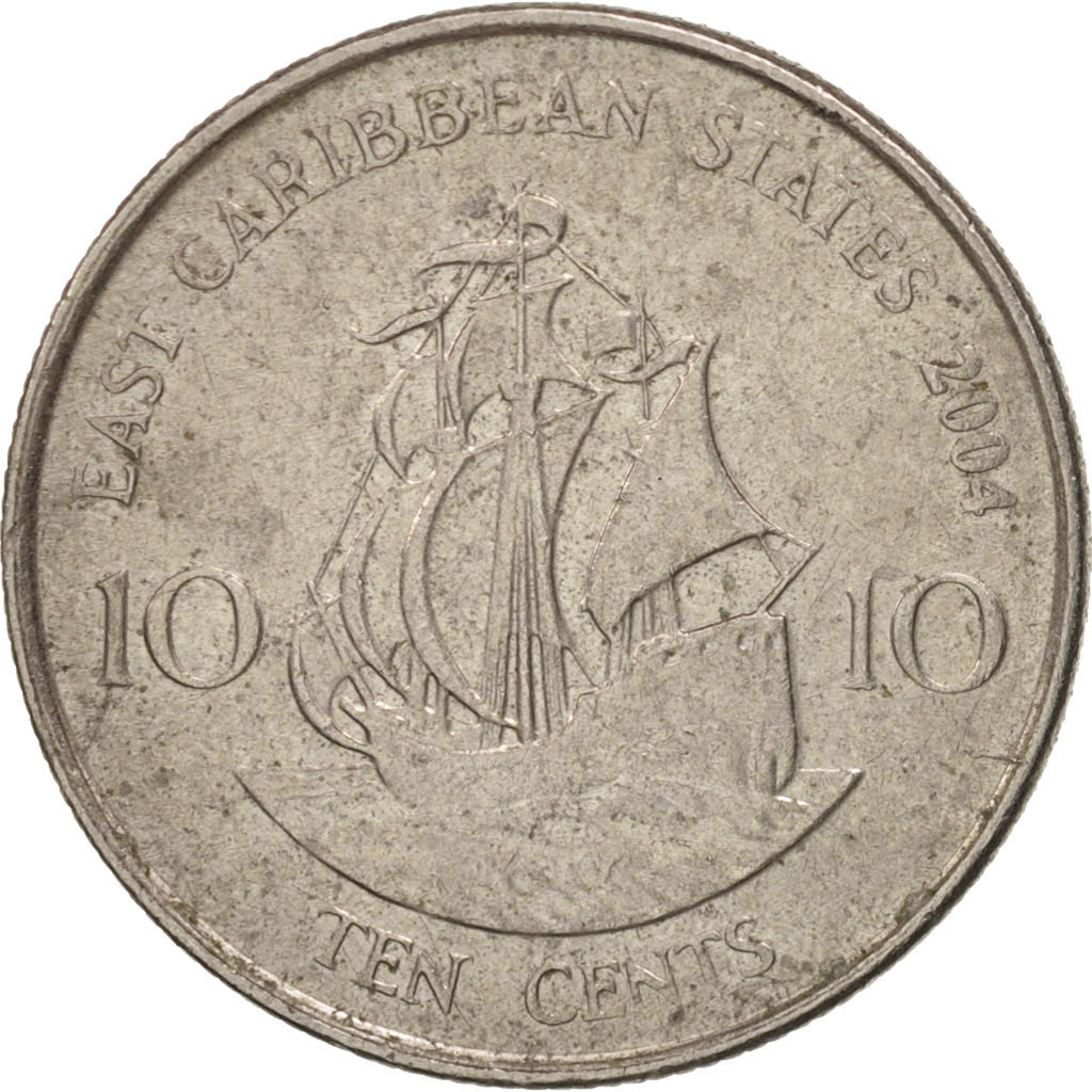 Coin, East Caribbean States, Elizabeth II, 10 Cents, 2004, British Royal Mint