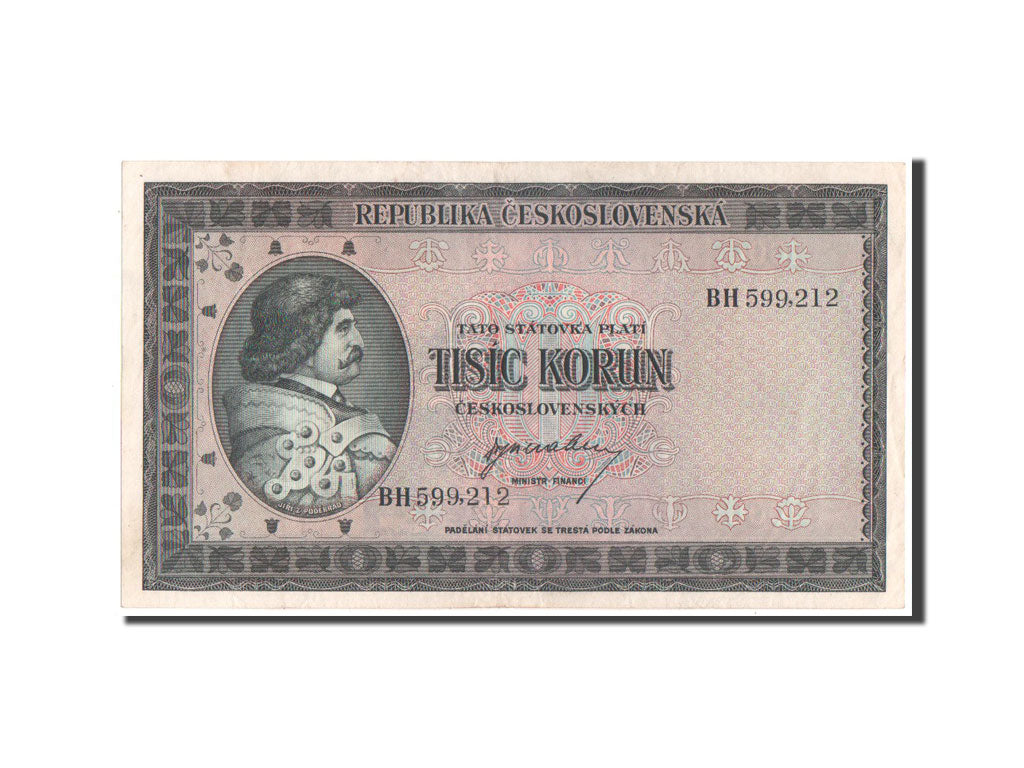 Banknote, Czechoslovakia, 1000 Korun, 1945, EF(40-45)