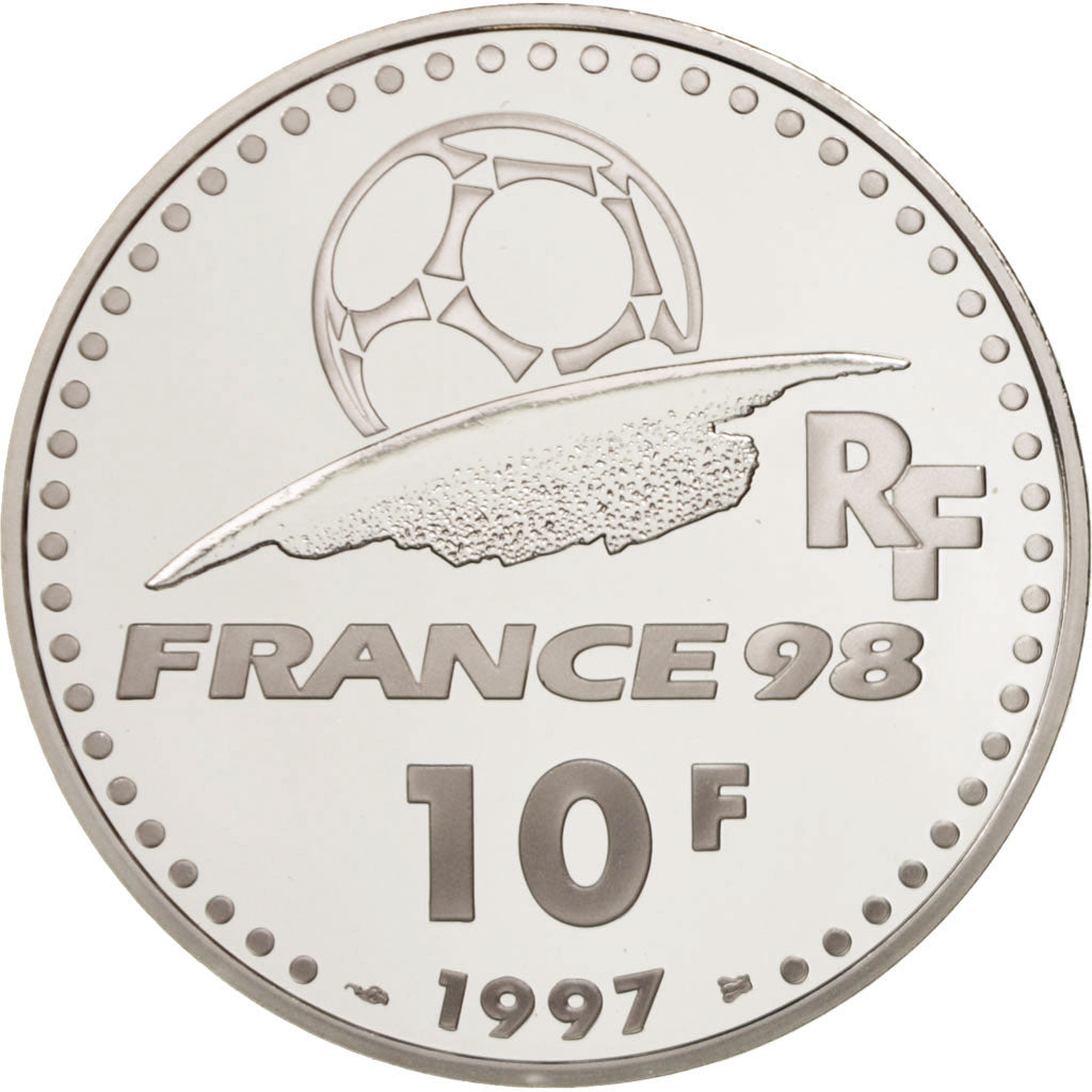 France, 10 Francs, 1997, MS(65-70), Silver, KM:1164, Gadoury:C171