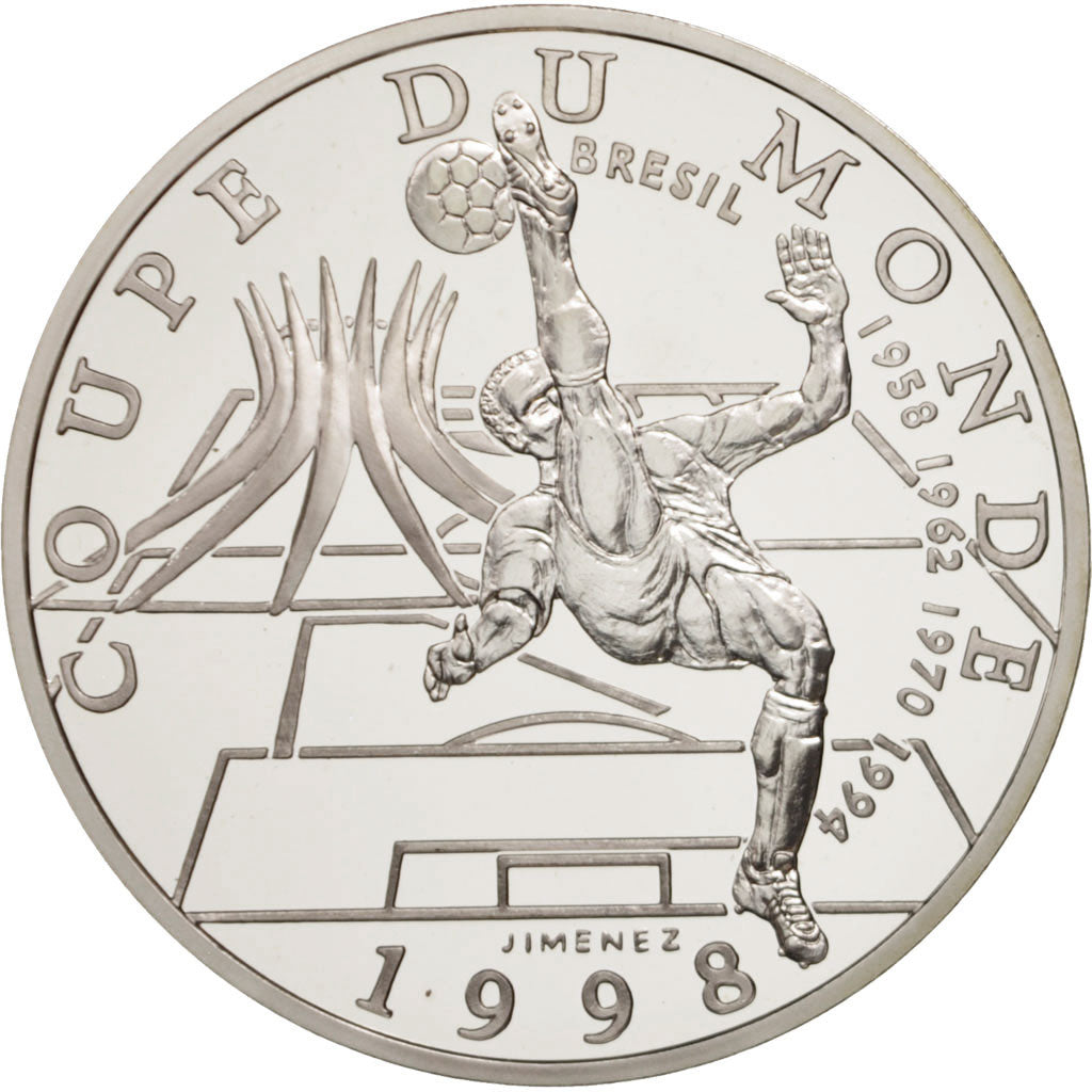 France, 10 Francs, 1998, MS(65-70), Silver, KM:1162, Gadoury:C212