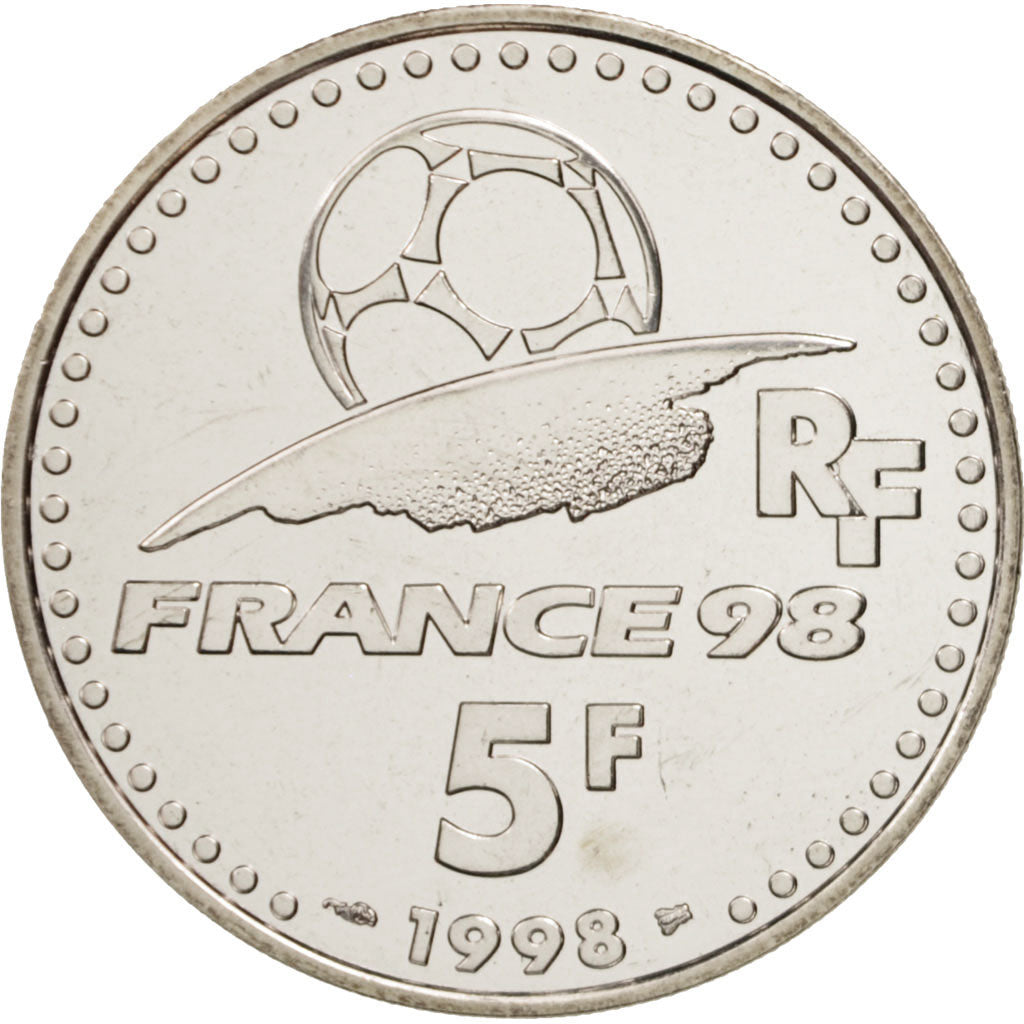 France, 5 Francs, 1998, MS(65-70), Silver, KM:1212, Gadoury:C 215