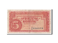 Czechoslovakia, 5 Korun, 1945, KM #59a, VF(30-35), TS
