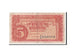Czechoslovakia, 5 Korun, 1945, KM #59a, VF(30-35), TS