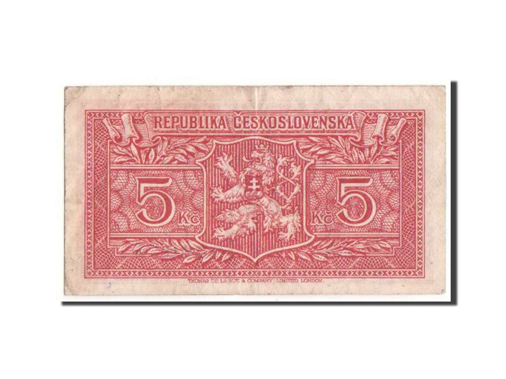 Czechoslovakia, 5 Korun, 1945, KM #59a, VF(30-35), TS