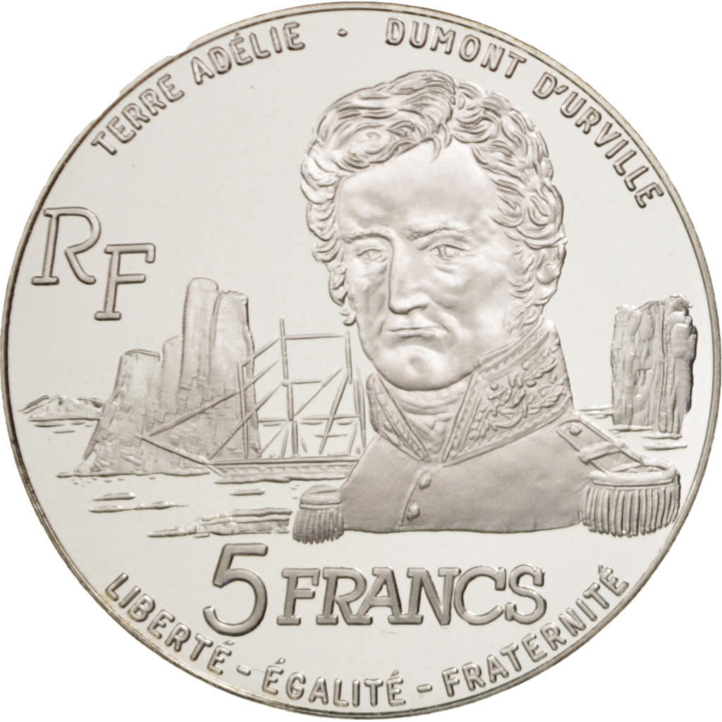 France, 5 Francs, 1992, MS(65-70), Silver, KM:1007, Gadoury:C 32