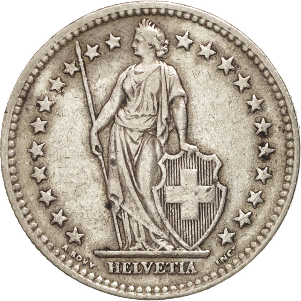 Coin, Switzerland, 2 Francs, 1943, Bern, EF(40-45), Silver, KM:21