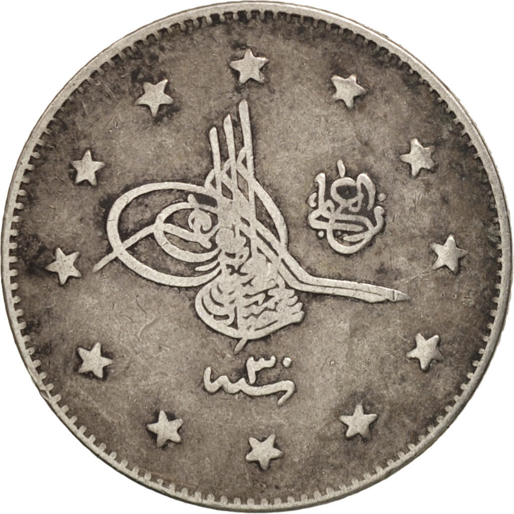 Turkey, Abdul Hamid II, 2 Kurush, 1904,Qustantiniyah,EF(40-45),Silver,KM:736